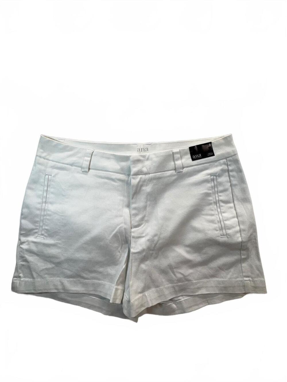 a.n.a A New Approach Women’s Twill Shorts Size 8 White Stretch Chino Shorts